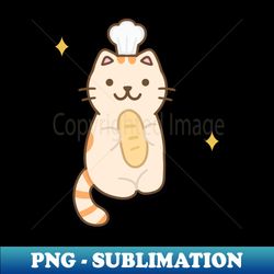 Baker Cat holding bread - Creative Sublimation PNG Download - Bring Your Designs to Life