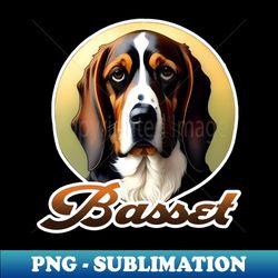 basset hound - Vintage Sublimation PNG Download - Perfect for Sublimation Art