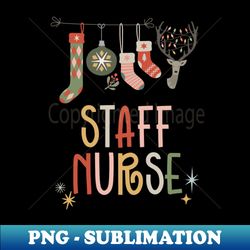 Jolly Staff Nurse Cute Christimas Nurse - Retro PNG Sublimation Digital Download - Add a Festive Touch to Every Day