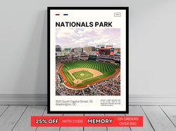Nationals Park Washington Nationals Poster Ballpark Art MLB Stadium Poster Oil Painting Modern Art Travel