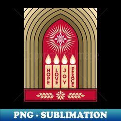 four advent candles lit in anticipation of the birth of jesus christ - stylish sublimation digital download - perfect for sublimation art