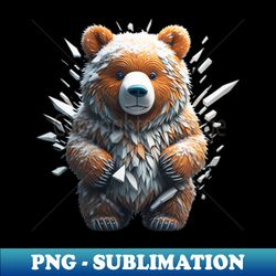 Cartoon Style Winter Bear Art Print - PNG Transparent Sublimation Design - Bold & Eye-catching