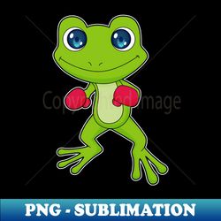 frog boxing boxer boxing gloves - instant png sublimation download - fashionable and fearless