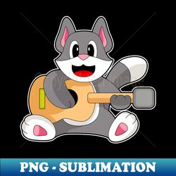 Cat Musician Guitar Music - Elegant Sublimation PNG Download - Unlock Vibrant Sublimation Designs