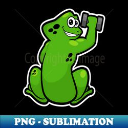 Frog at Bodybuilding with Dumbbell - High-Quality PNG Sublimation Download - Enhance Your Apparel with Stunning Detail