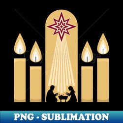 four advent candles lit in anticipation of the birth of jesus christ - unique sublimation png download - perfect for personalization