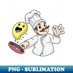 chef with chef hat fried egg and pan - digital sublimation download file - transform your sublimation creations