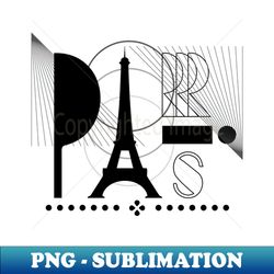 Geometric-Monochrome Paris France - PNG Sublimation Digital Download - Capture Imagination with Every Detail