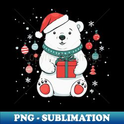 cute polar bear opening christmas gifts - elegant sublimation png download - revolutionize your designs