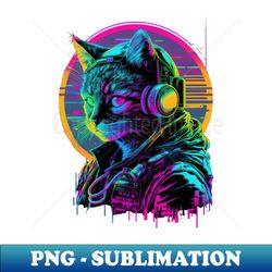 Cyberpunk cat - Trendy Sublimation Digital Download - Create with Confidence