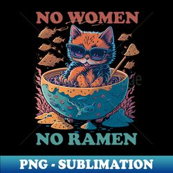 Adorable Cat Ramen - Instant PNG Sublimation Download - Unleash Your Creativity