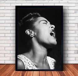Billie Holiday Music Poster Canvas Wall Art Family Decor, Home Decor,Frame Option
