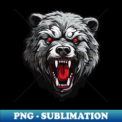 dark grizzly bear head - stylish sublimation digital download - fashionable and fearless