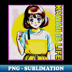 Girl anime pop art - Aesthetic Sublimation Digital File - Vibrant and Eye-Catching Typography