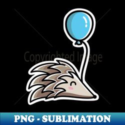 Kawaii Cute Hedgehog and Balloon - Instant PNG Sublimation Download - Unlock Vibrant Sublimation Designs