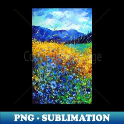 Blue flowers in the mountain valley - Creative Sublimation PNG Download - Spice Up Your Sublimation Projects