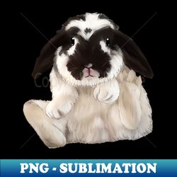 Chio Black and White Rabbit  Bunniesmee - PNG Transparent Digital Download File for Sublimation - Instantly Transform Your Sublimation Projects