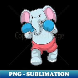 elephant at boxing with boxing gloves - png transparent sublimation file - perfect for creative projects