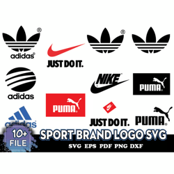 Sport Brand Logo SVG, Nike Logo, Adidas Logo, Puma Logo, Famous Brand , Logo Designs , Brand Logo, Just Do It Logo