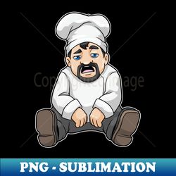 chef with chefs hat  beard - retro png sublimation digital download - perfect for creative projects