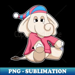 Elephant at Sleeping with Pajamas - Retro PNG Sublimation Digital Download - Boost Your Success with this Inspirational PNG Download