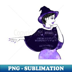 Cosmic Ouija Witch - High-Resolution PNG Sublimation File - Enhance Your Apparel with Stunning Detail