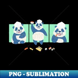 Cute Panda Sushi Chef Drawing illustration - Elegant Sublimation PNG Download - Unlock Vibrant Sublimation Designs