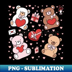 cute teddy bears illustration for valentine day - digital sublimation download file - perfect for creative projects