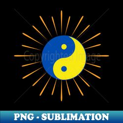 Blue and Yellow Universe in the Yin Yang - Vintage Sublimation PNG Download - Create with Confidence