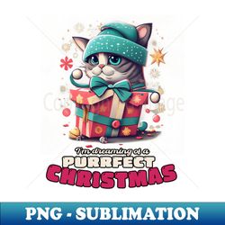 Christmas Cat - Stylish Sublimation Digital Download - Enhance Your Apparel with Stunning Detail