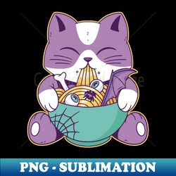 halloween ramen cat - Special Edition Sublimation PNG File - Perfect for Sublimation Mastery