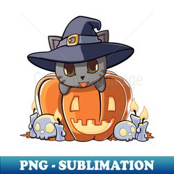 Grey cat in a pumpkin - Creative Sublimation PNG Download - Defying the Norms