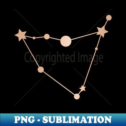 Capricorn Zodiac Constellation in Rose Gold - Black - High-Resolution PNG Sublimation File - Unlock Vibrant Sublimation Designs