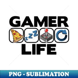Gamer Life Eat Sleep Repeat Level Up Jahr Birthday Gaming - High-Quality PNG Sublimation Download - Defying the Norms