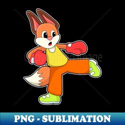 fox at martial arts boxing with boxing gloves - special edition sublimation png file - add a festive touch to every day