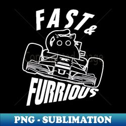 Funny FURRurious car driving Black Cat - Elegant Sublimation PNG Download - Enhance Your Apparel with Stunning Detail