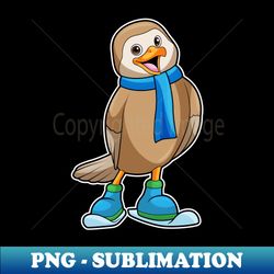 Bird as Skier with Ski  Scarf - Aesthetic Sublimation Digital File - Perfect for Creative Projects