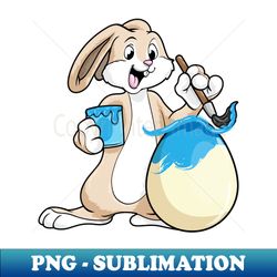 Bunny with Brush Paint pot Paint and Egg - Exclusive PNG Sublimation Download - Create with Confidence