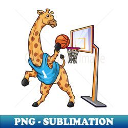 Giraffe as basketball player with basketball - High-Resolution PNG Sublimation File - Transform Your Sublimation Creations