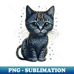 Charming Cat  Adorable Cat  Cute Cat  Black Cat Halloween Cat - Modern Sublimation PNG File - Transform Your Sublimation Creations