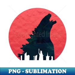 GODZILLA OVER THE CITY AT SUNSET - Unique Sublimation PNG Download - Perfect for Sublimation Art