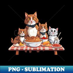 Cats celebrating thanksgiving - PNG Sublimation Digital Download - Bring Your Designs to Life