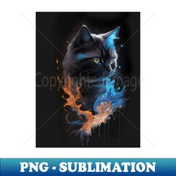 Cute Black Cat Color Splash - Sublimation-Ready PNG File - Spice Up Your Sublimation Projects