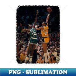Kareem Abdul Jabbar vs Robert Parish NBA Finals 1985 - High-Quality PNG Sublimation Download - Bring Your Designs to Life
