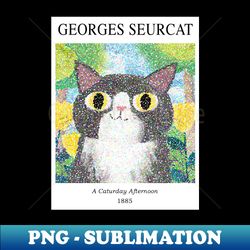 Georges Seurcat Gallery Cat - PNG Transparent Sublimation File - Perfect for Sublimation Mastery