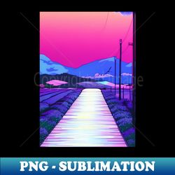 anime landscape village road - digital sublimation download file - spice up your sublimation projects
