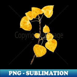 bright yellow birch leaves branch - PNG Sublimation Digital Download - Vibrant and Eye-Catching Typography