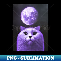 A Cat and the Moon - Aesthetics - Professional Sublimation Digital Download - Vibrant and Eye-Catching Typography