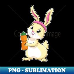 bunny at fitness with drinking bottle - png transparent digital download file for sublimation - boost your success with this inspirational png download