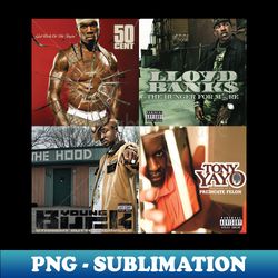 G-Unit Solo Albums - High-Resolution PNG Sublimation File - Bold & Eye-catching